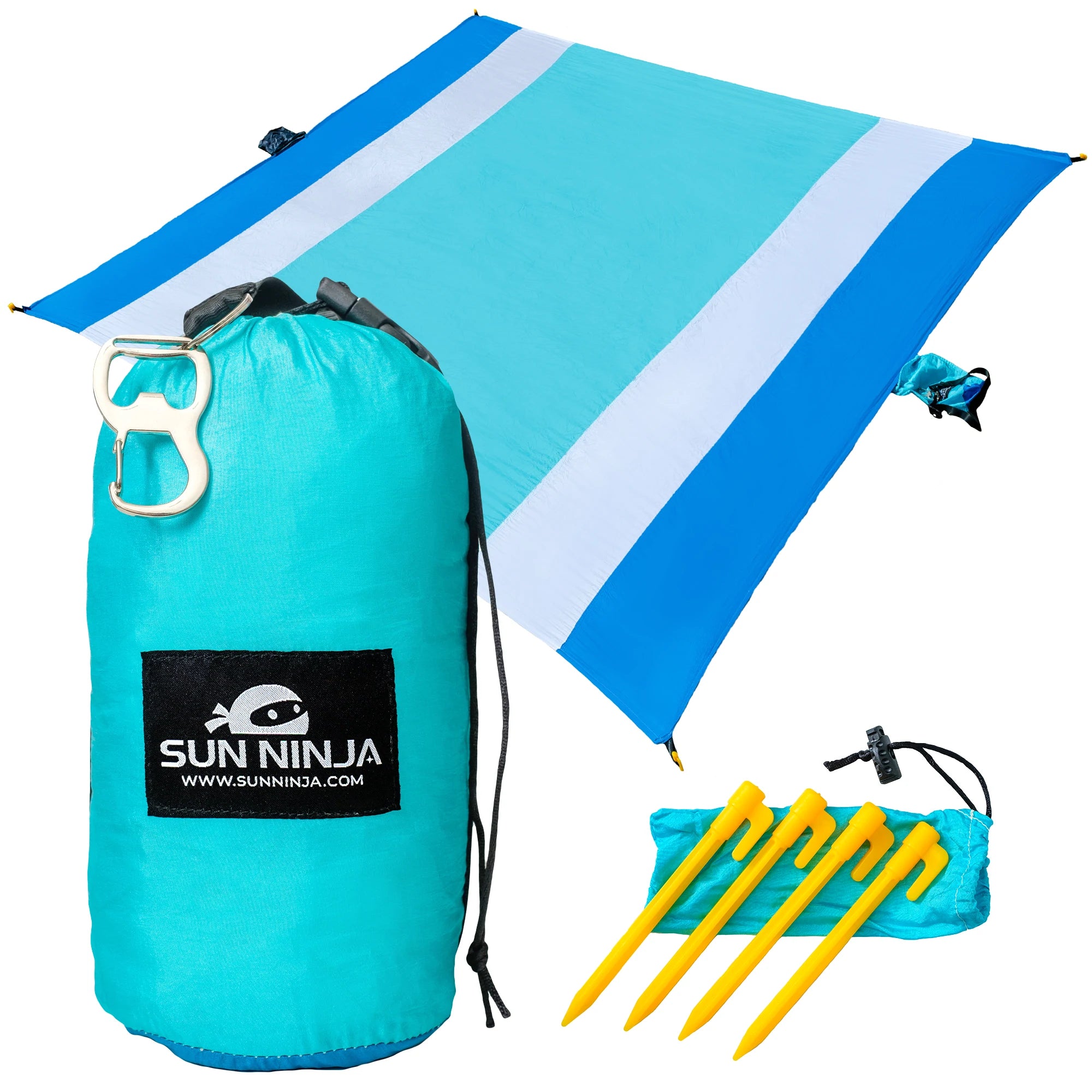 SUN NINJA Sand Free Beach Blanket - Outdoor Blanket, Beach Mat & Acces –  USA Camp Gear