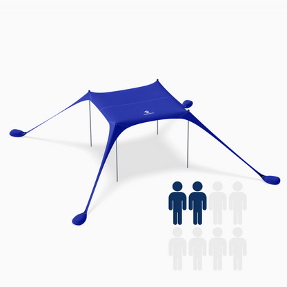 Sun NINJA Beach Tent Shelter with UPF50+ Protection, Includes Sand Shovel, Ground Pegs, Stability Poles, Outdoor Pop Up Shade Canopy for Camping